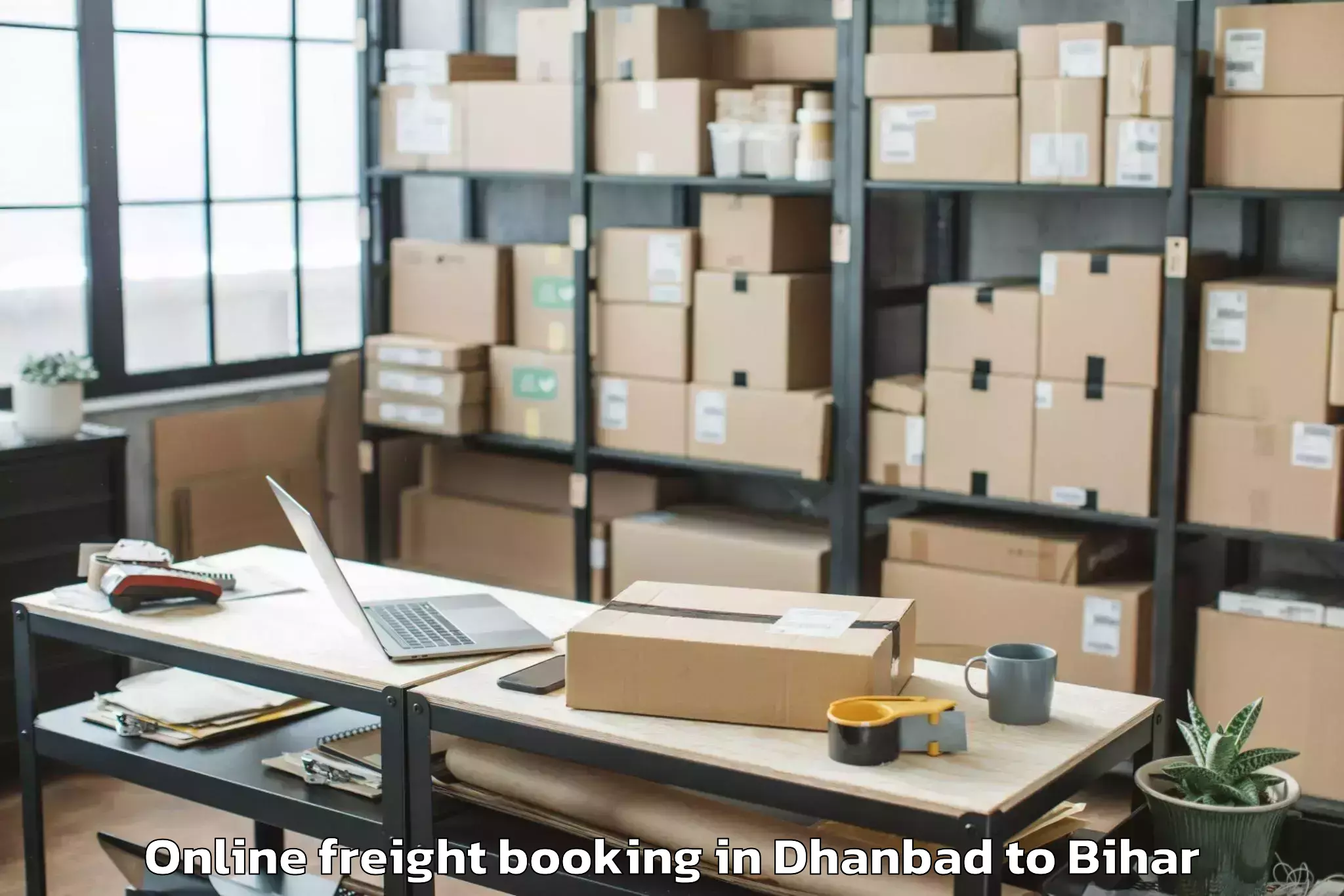 Easy Dhanbad to Areraj Online Freight Booking Booking